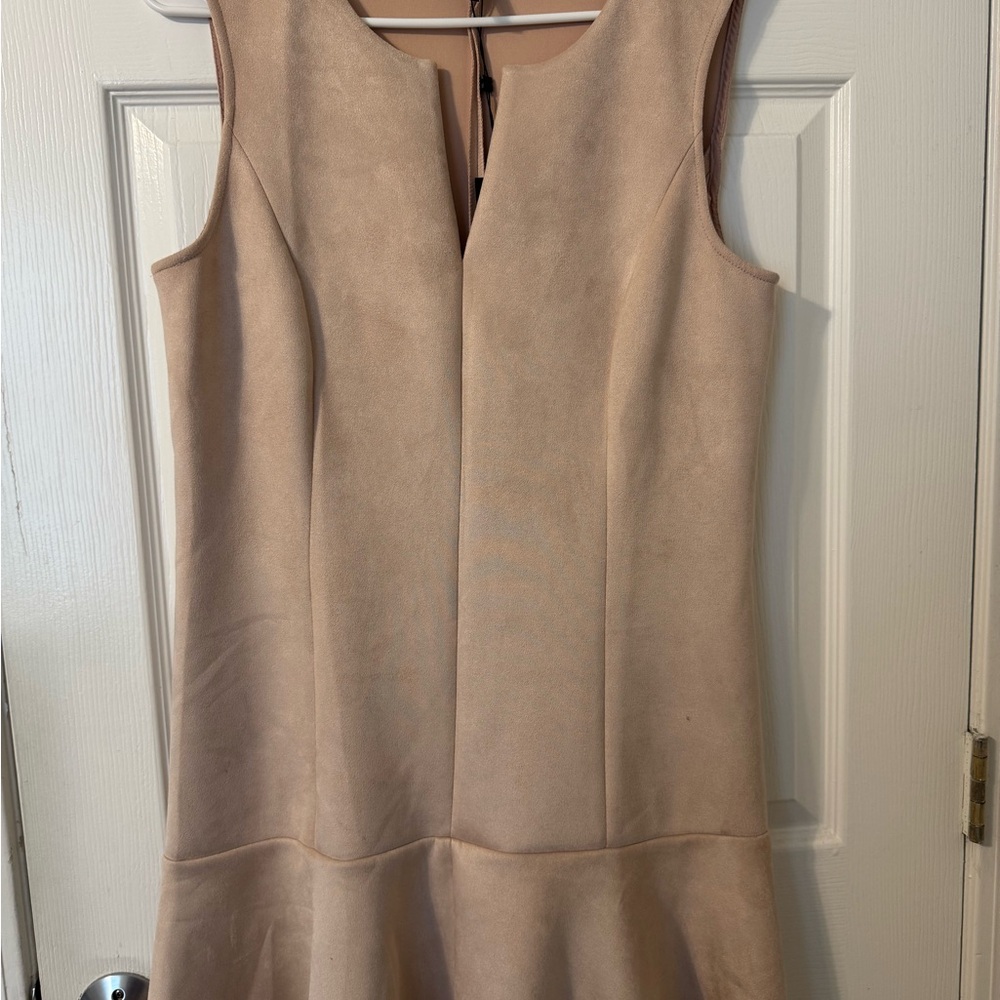 BCBGMaxAzria Sleeveless Shift Dress in Nude Blush